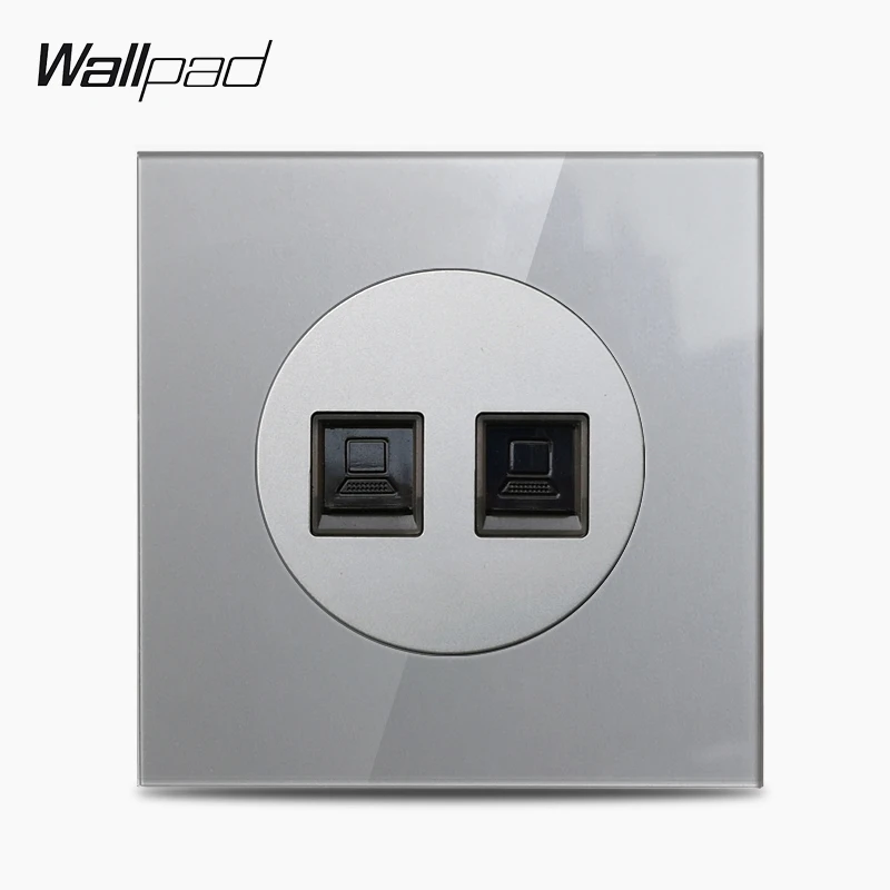 Wallpad L6 Сетевая розетка с двойным интернетом RJ45 CAT6 серая|Электрические розетки| |