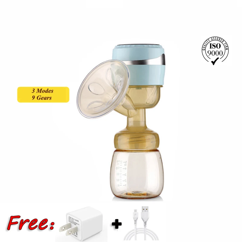 Integrated Electric Breast Pump Smart Single-Handed 3 Modes 9 Gears Breast Pump Wireless Breast Collector LCD Screen Dual Freque