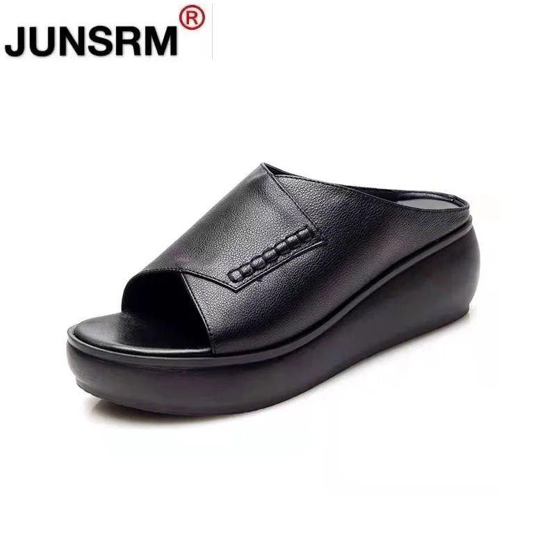 

2021 Summer Leisure and Comfortable Fish Mouth Women's Slippers Slippers with Thick Bottom Solid Color Women's Shoes