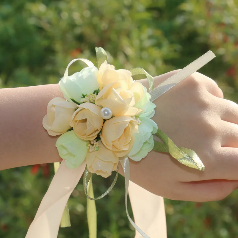 Женский браслет с цветами на запястье для подружки невесты |