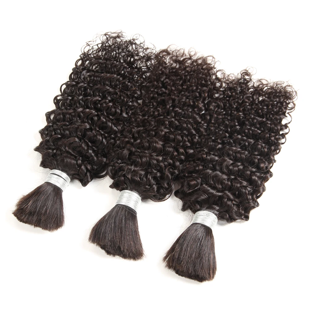 Кудрявые Человеческие волосы Remy кудрявые пучки волос для плетения в