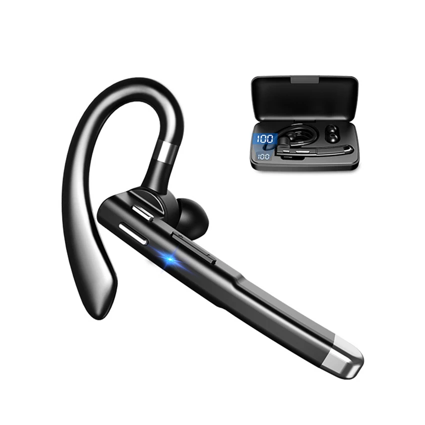 

Aimitek Bluetooth 5.0 Earphone Wireless Business Handsfree Sports Headphone Single Car Headset Earhook Microphone for Smartphone