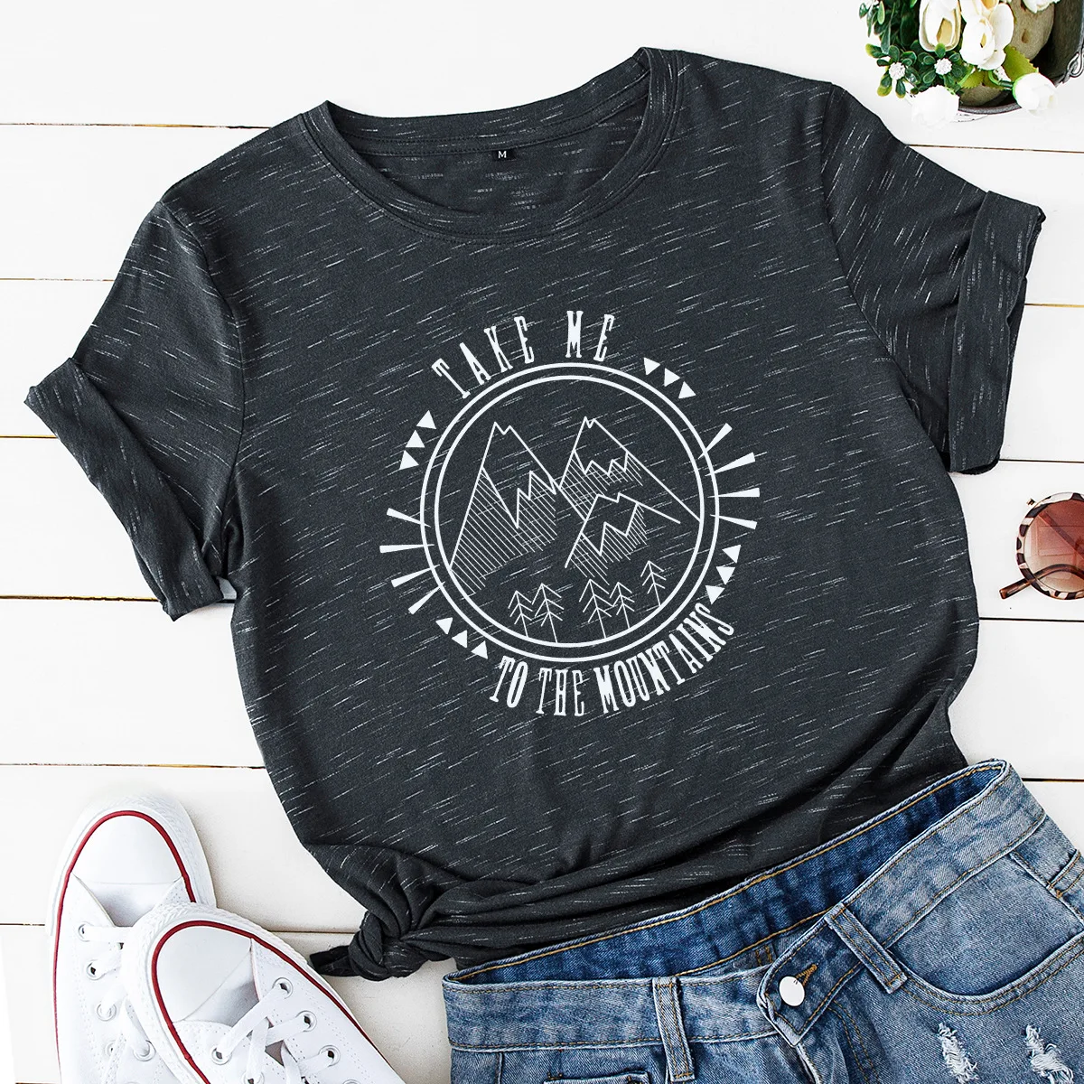 

Plus Size 5XL Mountains Letter Printed T Shirt Women Cotton Short Sleeve Tops Lady Summer T-shirt Woman White Graphic Tee Tshirt