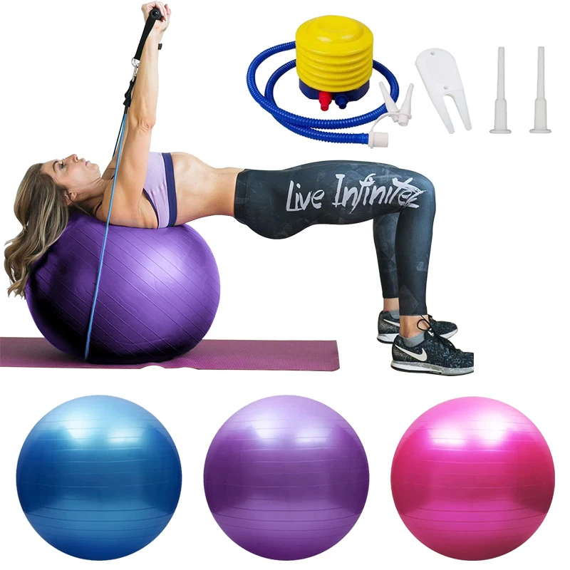 

55/65/75/85cm Yoga Ball Anti Burst Exercise Balance Workout Balls with Air Pump for Abdomen Leg Gym Fitness Trainer