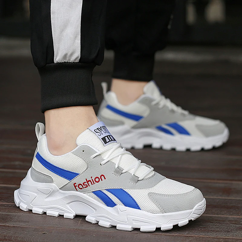 

New men's shoes, comfortable sports shoes, simple and versatile casual trend shoes, Korean men's new fashion running laces