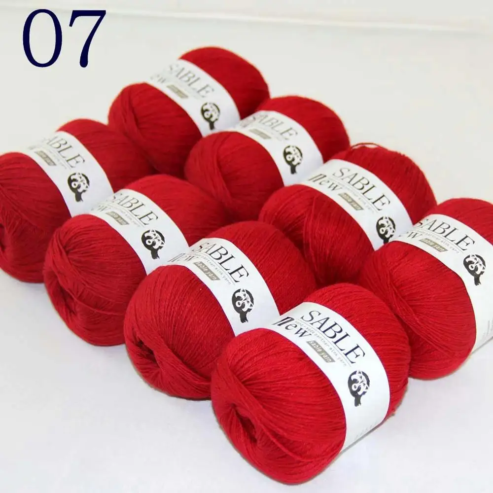 

Sale Super Soft 8X50g Pure Sable Cashmere Wrap Shawls Hand Knit Wool Crochet yarn Hot Red 243-07-8