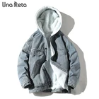 Una Retaзимняя куртка, пальто для мужчин, новая Повседневная ветровка, Мужская парка в стиле хип-хоп Harajuku, джинсовые пальто, Мужская Уличная одежда с капюшоном