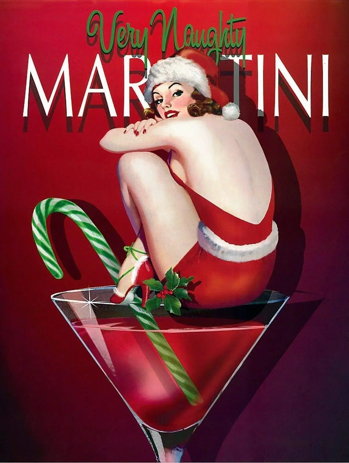 Непослушный мартини виски всегда Рождественский фестиваль большой жестяной