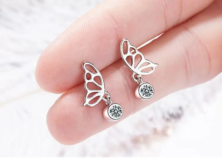 Женские серьги гвоздики LEKANI из подлинного стерлингового серебра 925 пробы с