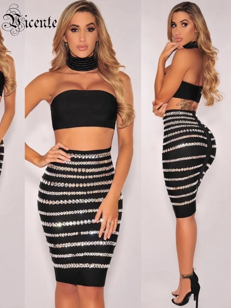 VC модные бусины узор в полоску комплект из двух предметов повязки для женщин