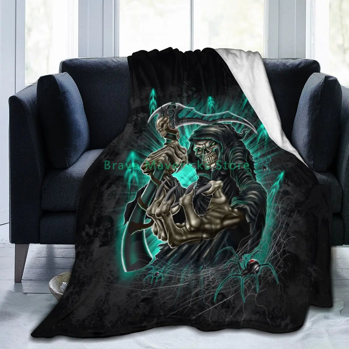 

Skull Skeleton Fashion 3DPersonality Printed Flannel Blanket Sheet Bedding Soft Blanket Bed Cover Home Textile Decoration