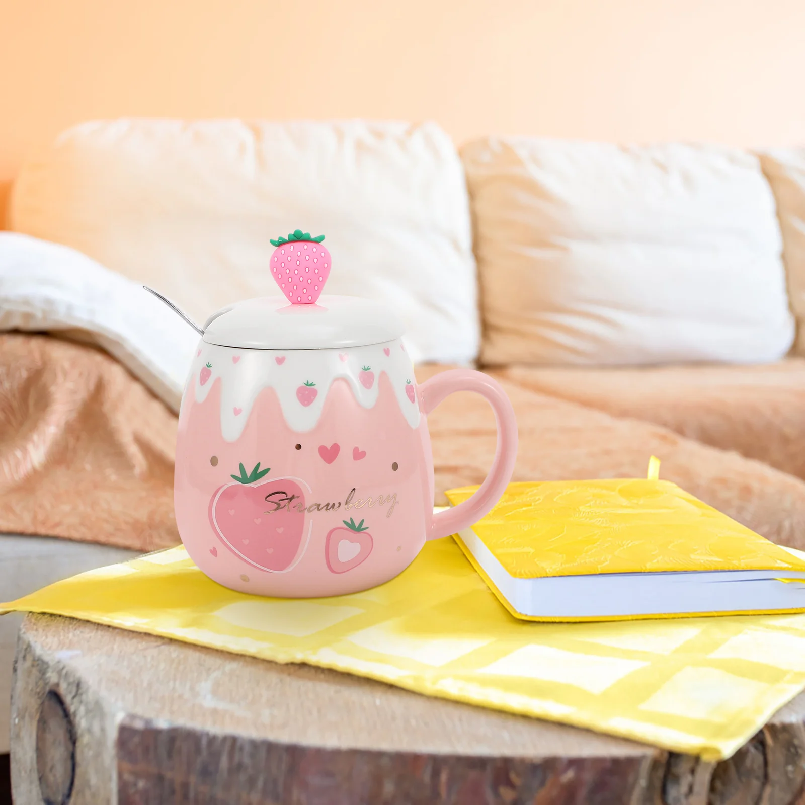 1 Set Adorable Ceramic Water Cup Office Use Mug with Scoop Lid ) | Дом и сад