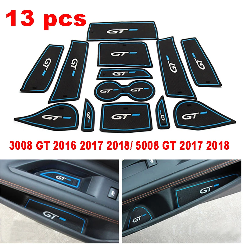13 шт. резиновые накладки на дверные ворота автомобиля для Peugeot 3008 GT 2016 2017 2018/ 5008