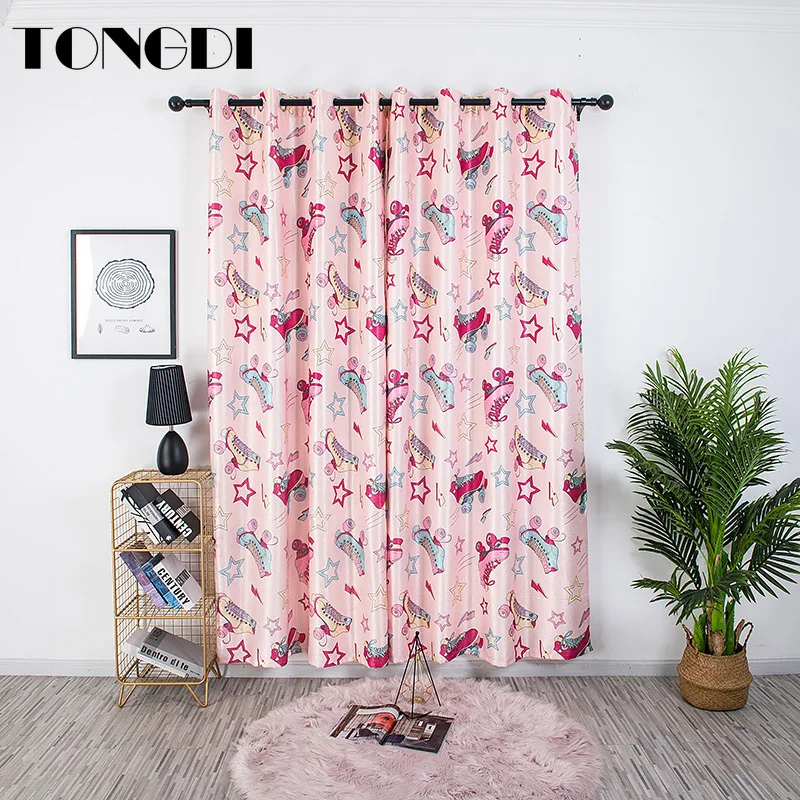 Светонепроницаемые шторы TONGDI Детские фланелевые с милым мультяшным принтом