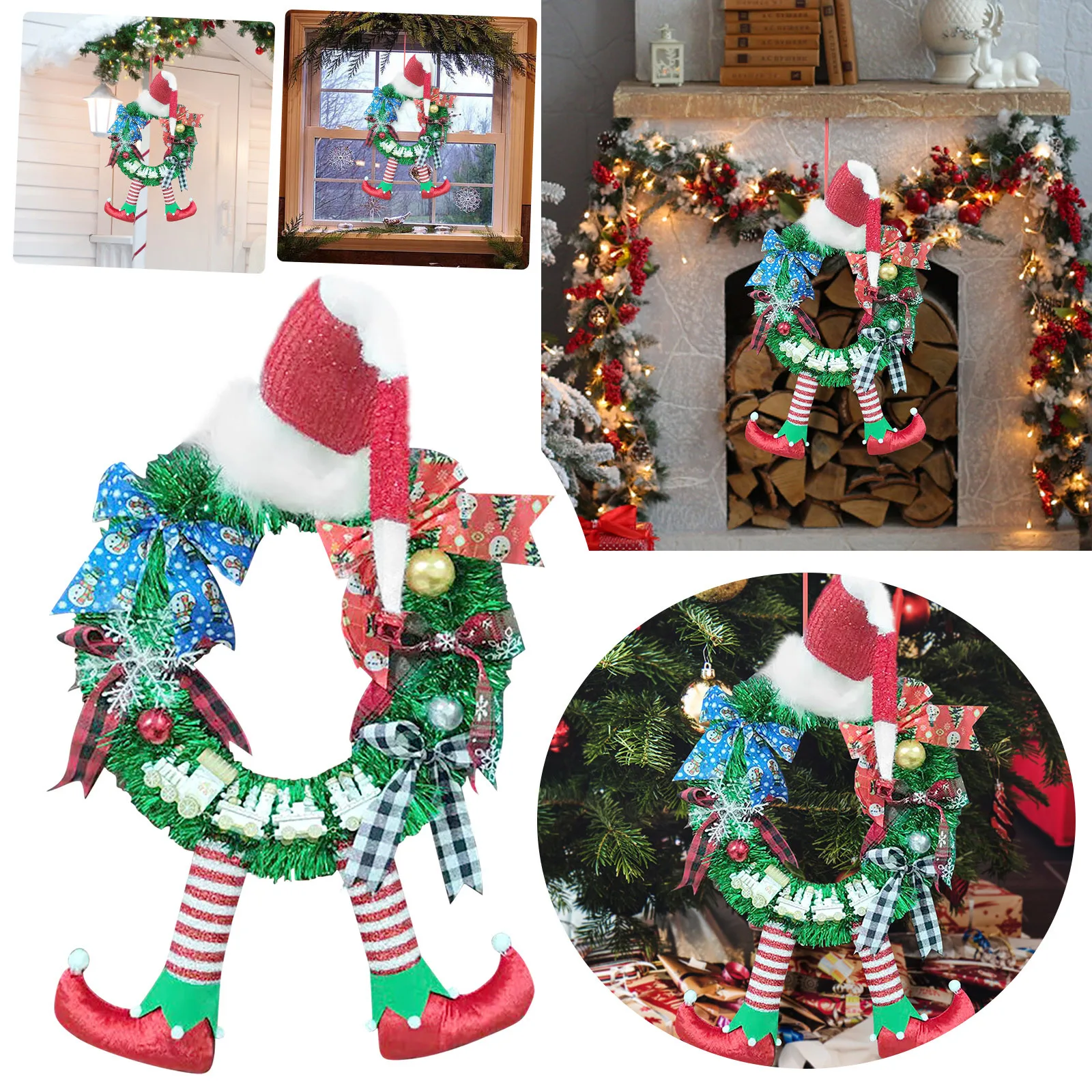 

Christmas Wreath Christmas Wreath With Led Lights, Outdoor Prelit Artificial Christmas Wreaths For Front Door Decorations