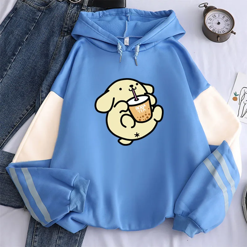 Милые толстовки с капюшоном bobo tea/kawaii для пудинга и собаки зимние теплые
