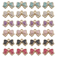 20pcs 1015mm bow knot enamel metal charms diy findings bracelets earring pendant charms for jewelry making supplies accessories