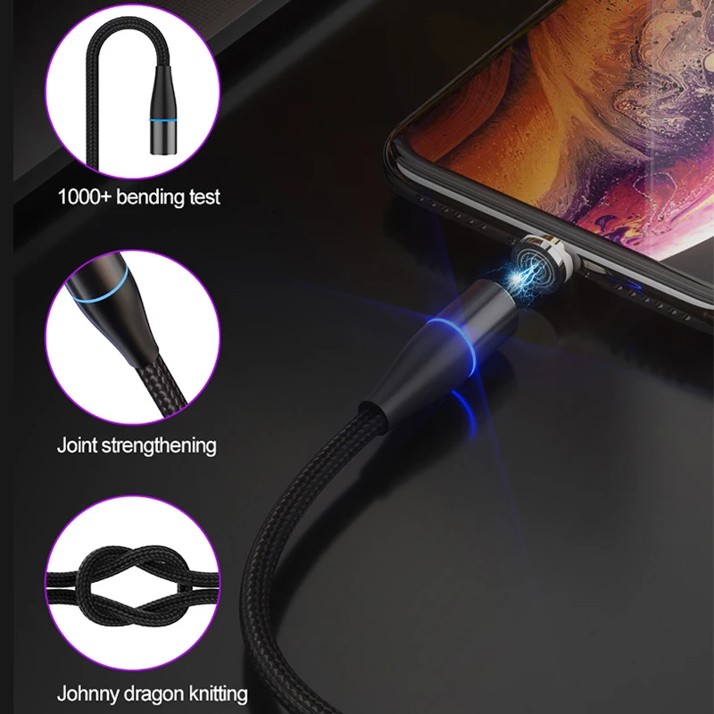 Магнитный кабель UGI 3A 1 м 2 быстрая зарядка Micro USB Тип C зарядное устройство