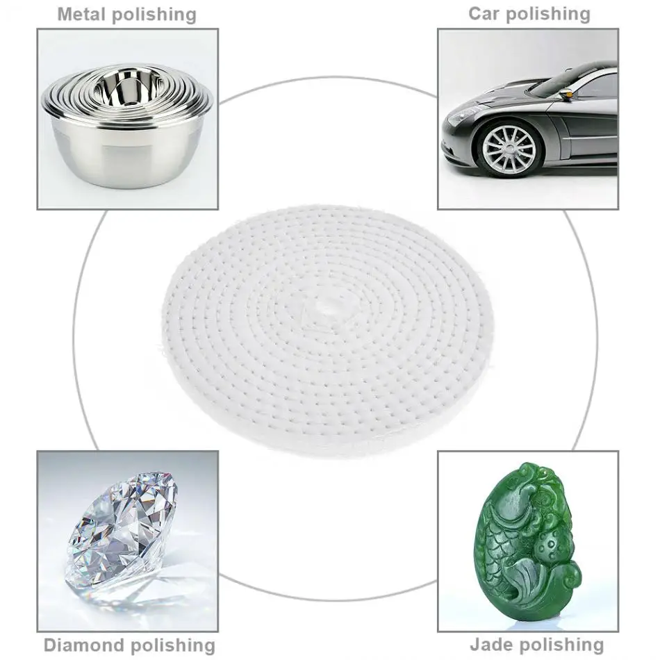 Полировальное колесо 6 дюймов хлопковая ткань зеркальная полировка буферная