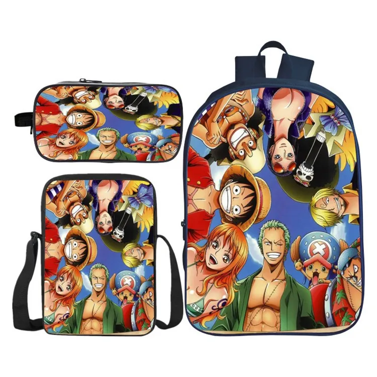 Комплект из 3 шт. аниме цельный Косплей рюкзак для ноутбука студенческий школьный