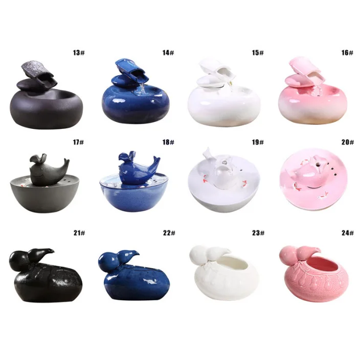 Cat Ceramic Water Fountain Automatic Pet Drinking Fountain Quiet Electric Automatic Circulation System Water Dispenser P7Ding