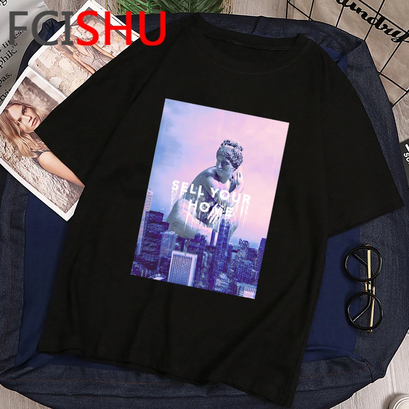 Эстетика Vaporwave с забавным мультипликационным принтом Футболка для мужчин