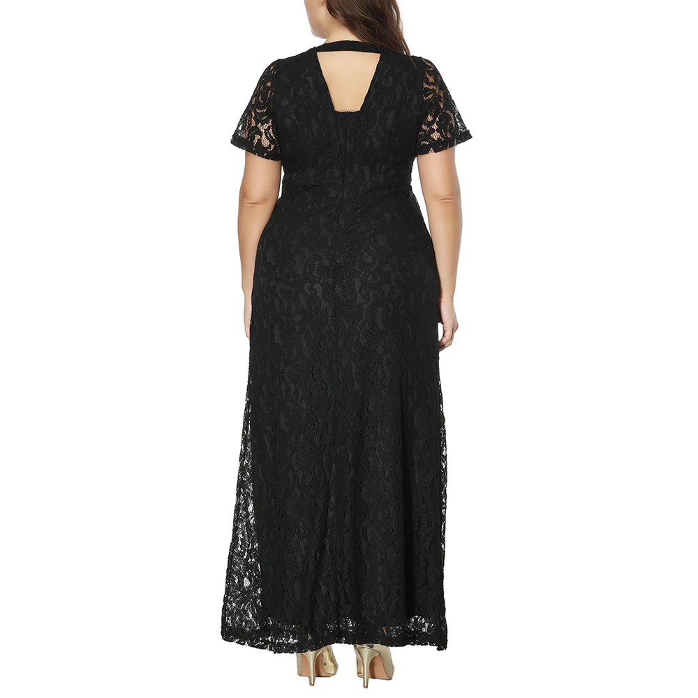 Плюс Размеры вечернее кружевное платье для женщин Сезон весна лето Модные