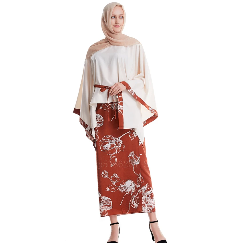 Мусульманское модное платье для девушек и женщин комплект Abaya Dubai кафтан с