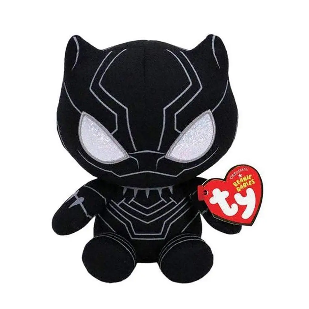 Black Panther Ty Beanie для малышей, серия супергероев Marvel, Железный человек, Человек-паук, Халк, Черная пантера, плюшевая игрушка, детский подарок, 15 см - Цвет: Black Panther