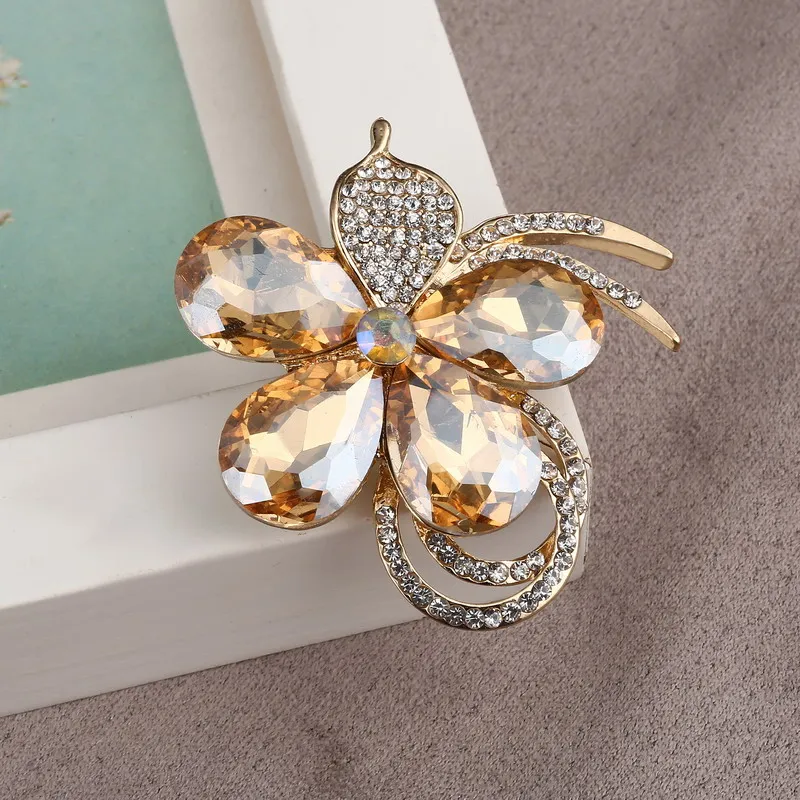 ZOSHI брендовая Роскошная бижутерия большие Кристальные цветы Женская Бутоньерка