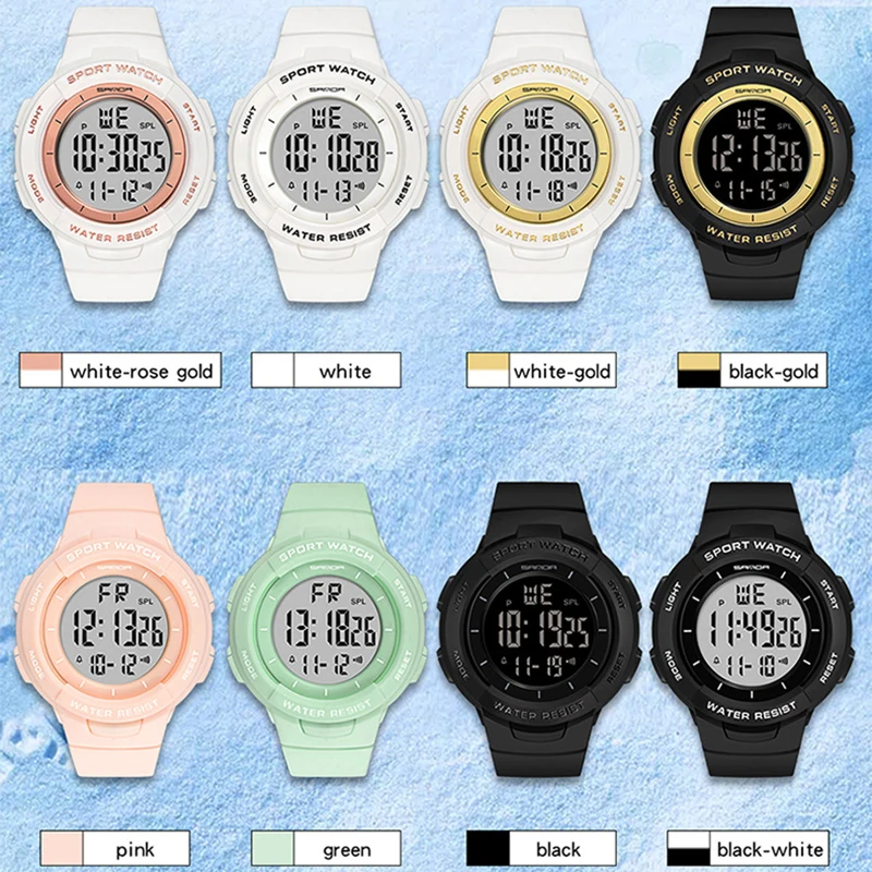 Электронные наручные часы SANDA модные многофункциональные спортивные цифровые