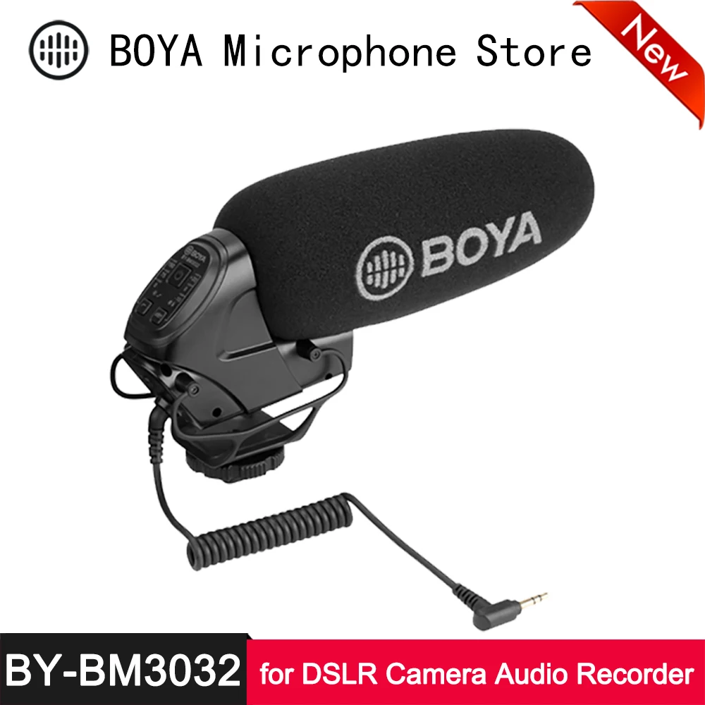 BOYA BY-BM3032 дробовик конденсаторный микрофон с коэффициентом усиления фильтр супер кардиоид для Canon Nikon DSLR камера видеокамера аудио рекордер
