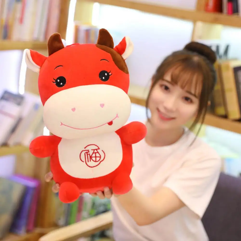 

20/30cm Cute Chinese Zodiac Ox Cattle Plush Toy Mascot Calf Stuffed Toy Kid Gift
