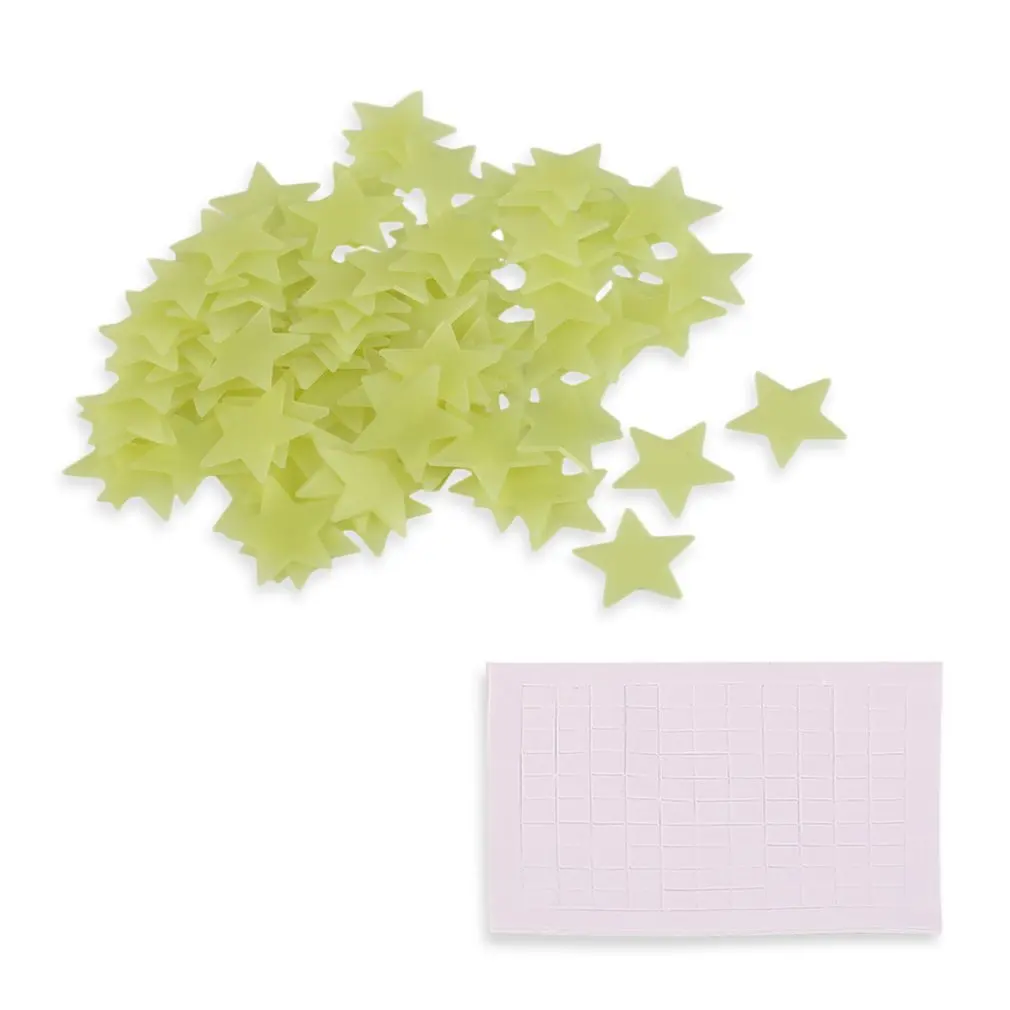 

100 шт серебристых звезд домашний настенный светится в темноте наклейки-звездочки наклейка для подарок для маленьких детей Детская комната ...