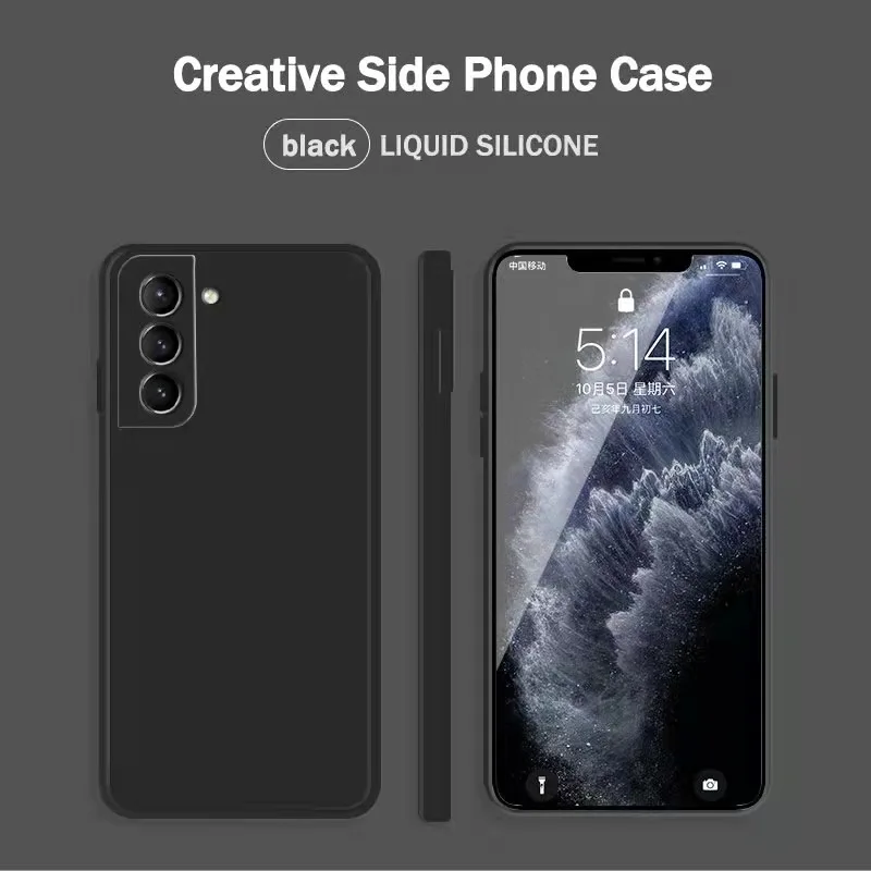 

2021 Square Liquid Silicone Case For Samsung Galaxy S21 Plus S 21 Ultra S20 FE Mobile Phone Housing Samusng A51 A71 Soft Cover