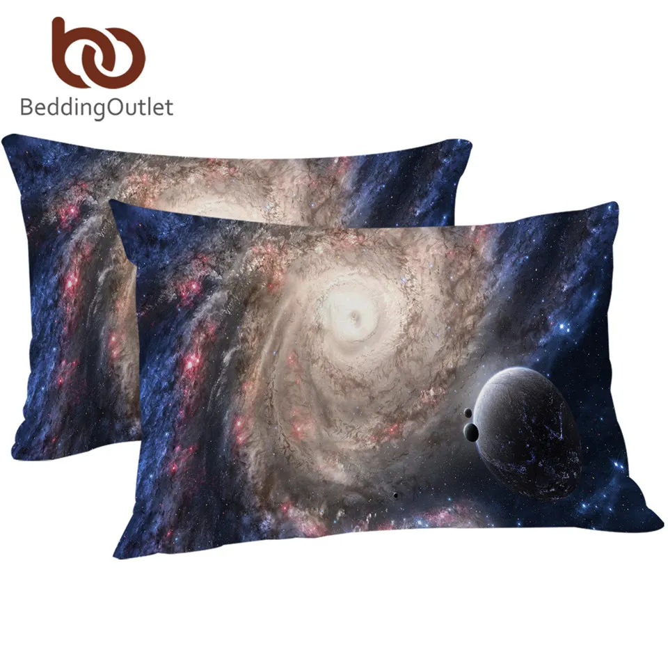 BeddingOutlet уютные наволочки с 3D рисунком тематикой Галактической Вселенной космоса