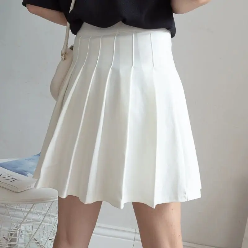 Женская плиссированная юбка с завышенной талией Милая Мини Юбка для