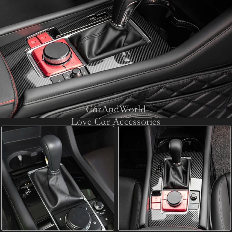Для 2019 2020 Mazda 3 Axela коробка переключения передач Панель крышка интерьера молдинг