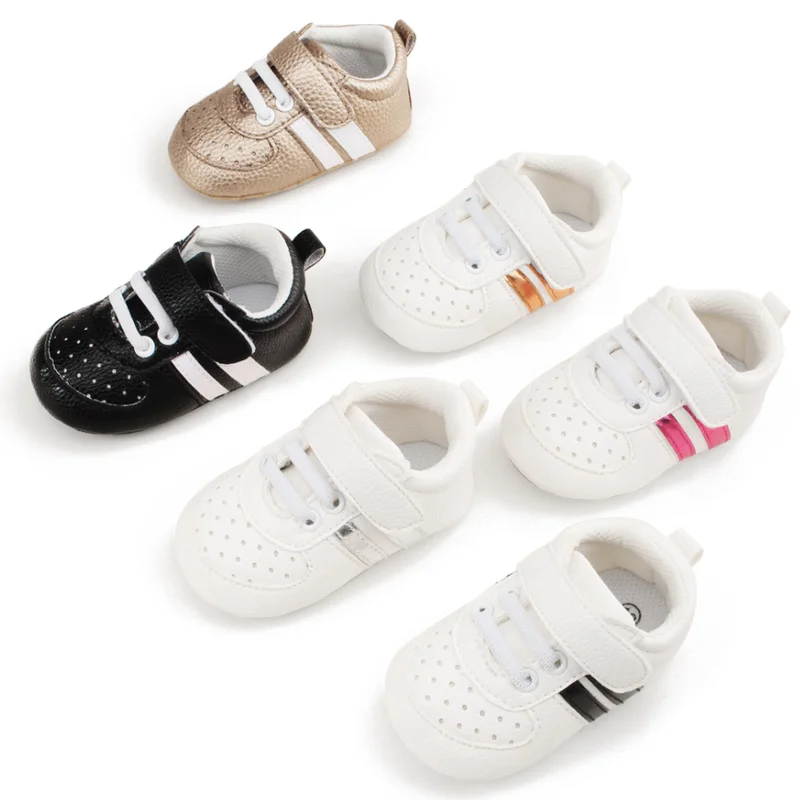 Туфли для новорожденных мальчиков и девочек повседневные Мокасины на липучке с