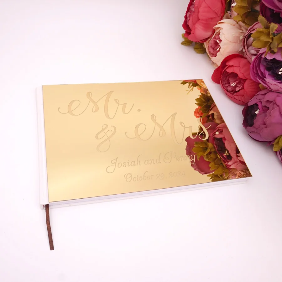 Персонализированная 25x18 см Свадебная индивидуальная Подпись Гостевая книга