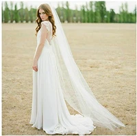 romantic new design bride wedding veils with comb 1 tier cathedral veil bridal hair accessories