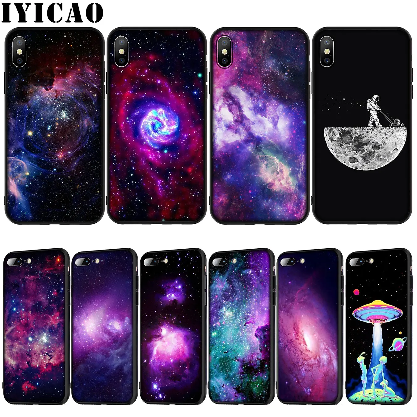 IYICAO фиолетовый Космическая Звезда Мягкий силиконовый чехол для iPhone XR X XS 11 Pro Max 10 6
