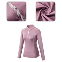 sport wear fine workmanship polyester zip pullover athletic activewear long sleeve running top sport shirts for running