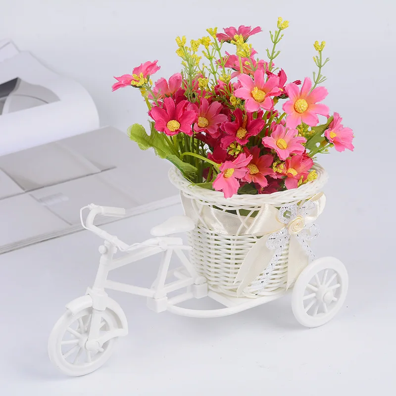 

Flower Basket Pot Organizer Bicycle Flower Storage Plant Stand Holder Flowerpots Containers Home Tricycle Design Decor