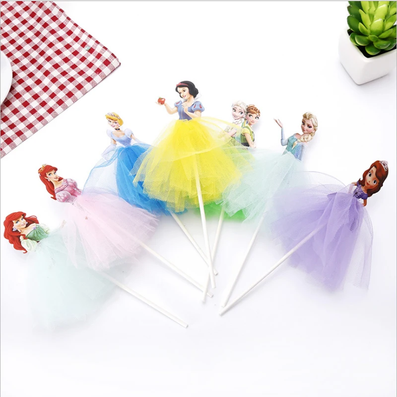Фата для торта Disney Frozen elsa и anna princess девочек топперы тортов на день рождения