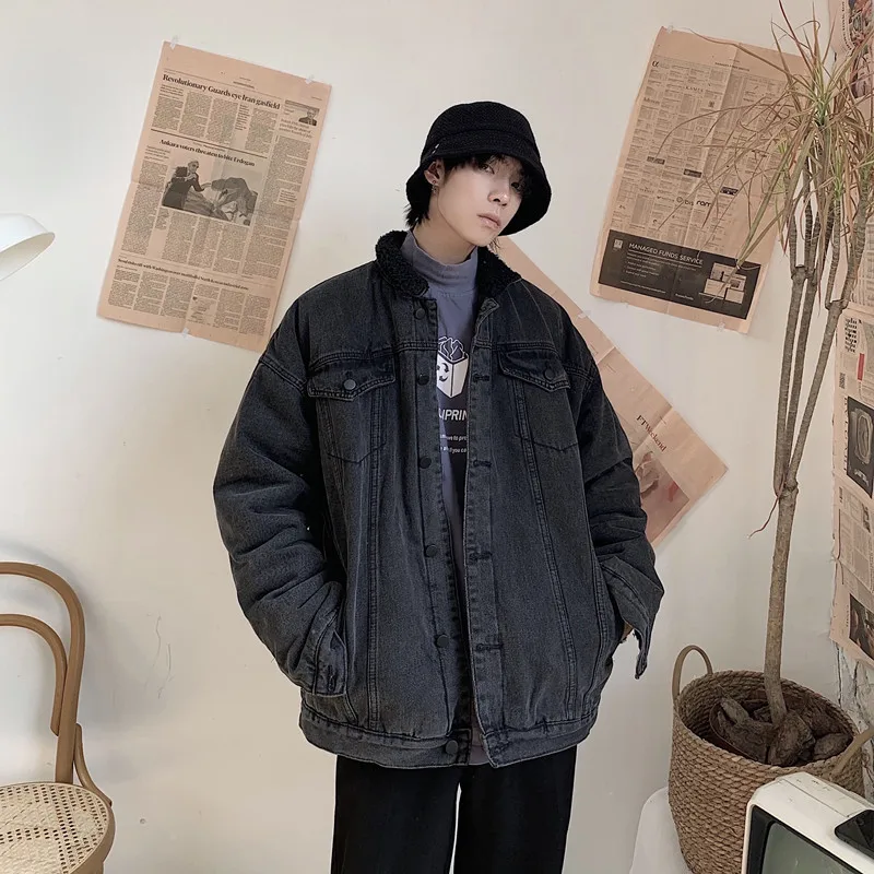 2019 новая японская хлопковая зимняя простая однотонная мужская свободная версия