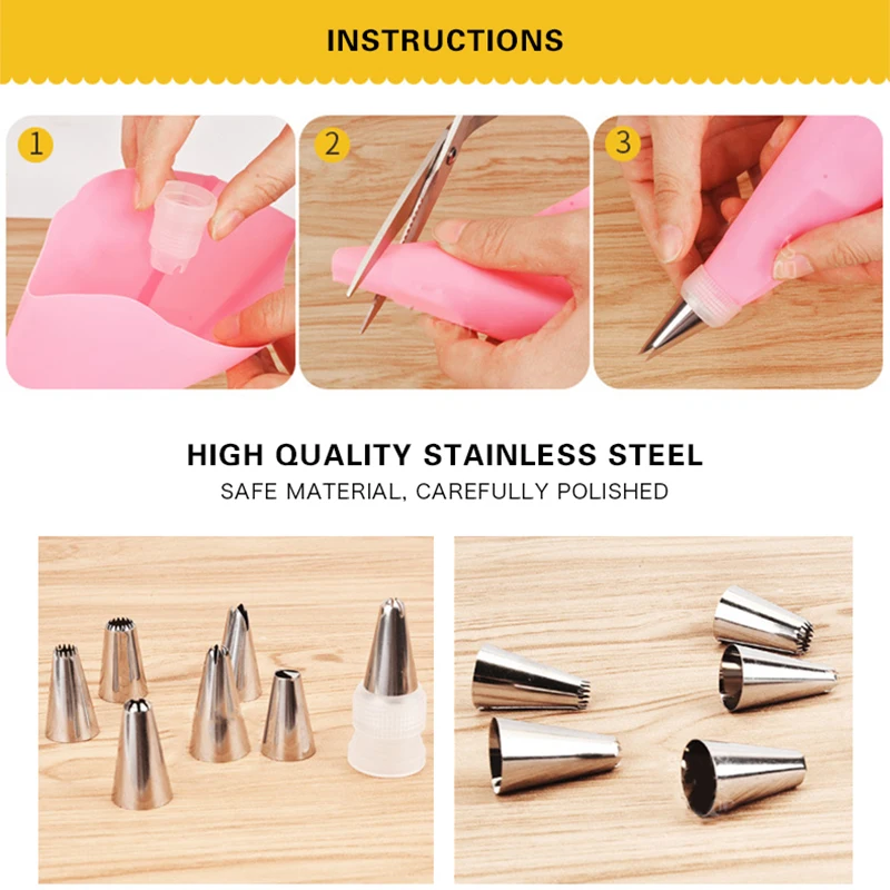 

24/32Pcs Stainless Steel Nozzles DIY Cake Baking Dessert Decoration Bag Decorating Mouth Set Cake Mold Decor Tool Baking Tools