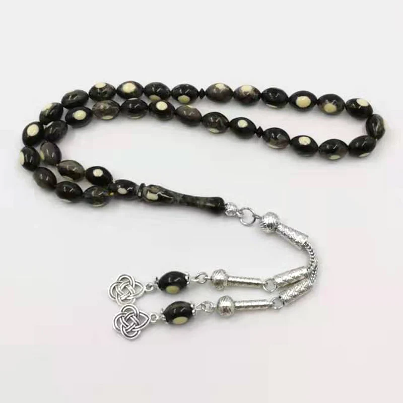 Черный резиновый мужской браслет Tasbih 33 prayerbeads Исламский подарок для мужчины
