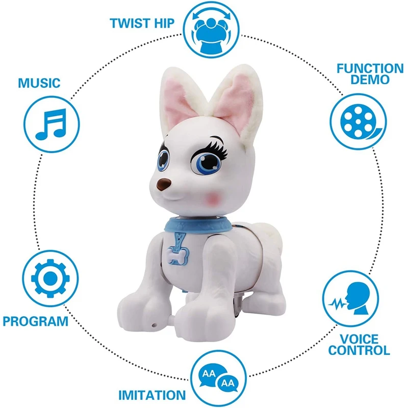Remote Control Robot Dog Voice Puppy Intelligent Walking Dancing Programmable Electronic Pets for Kids | Электроника