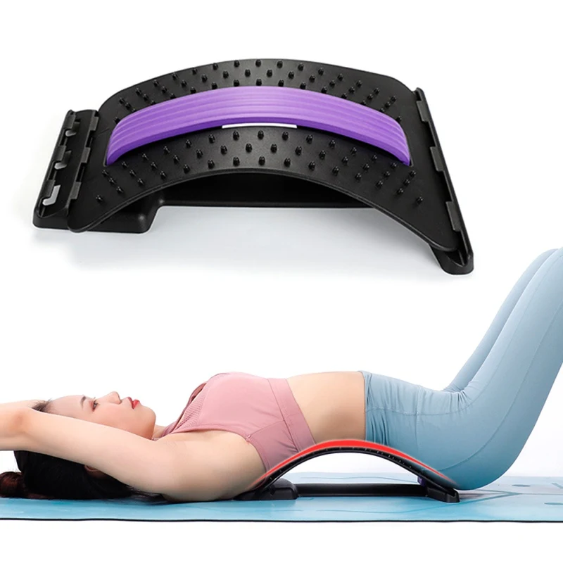 

Portable Home Back Massager Stretcher Fitness Lumbar Support Waist Spine Pain Relief
